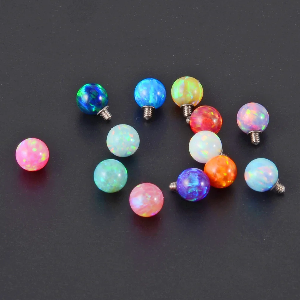 1 PC 361L Surgical Steel Opal Dermal Anchor Top Micro Dermal Anchor Piercings Skin Diver Surface Piercing Sex Body Jewelry