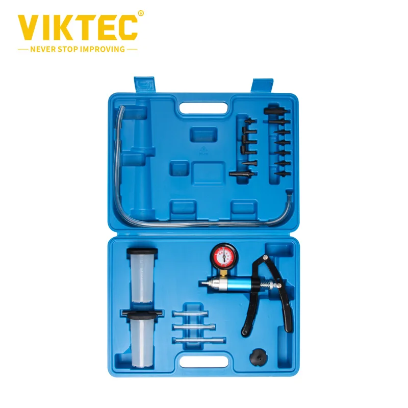 

VT01047C 21pc Hand Held Vacuum Pump And Brake Bleeding Kit-with new gun