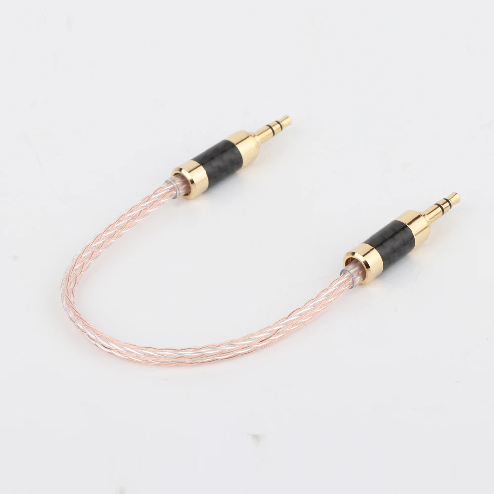 車の補助ケーブル,金メッキ,ハイエンドオスコネクタ,カーボンファイバーケーブル,3.5mm,1607ac