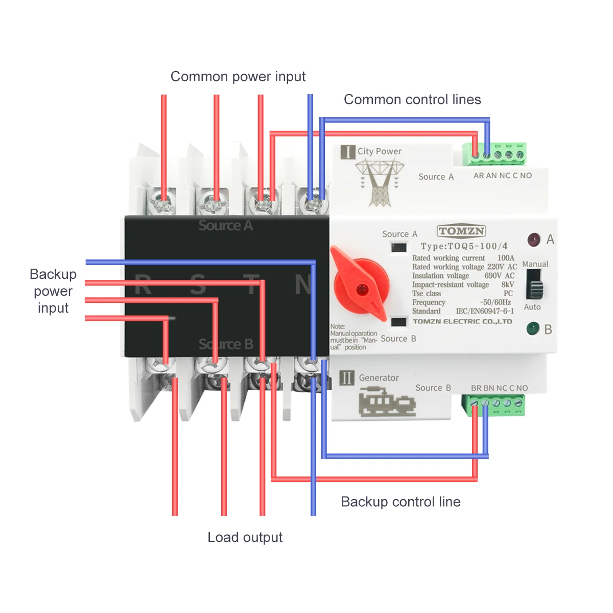 Imagem -04 - Mcb tipo Interruptor de Transferência Automático de Potência Dupla Ats p 63a 230 v