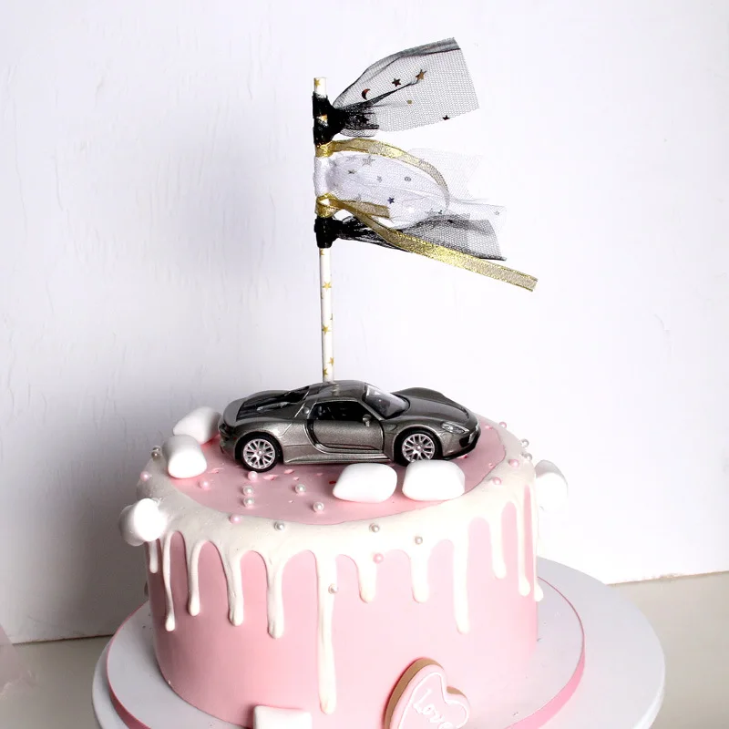 Cake Flag Car Decoration Matching Flag Cake Inserting Card Cake Decorative Flag Baking Supplies