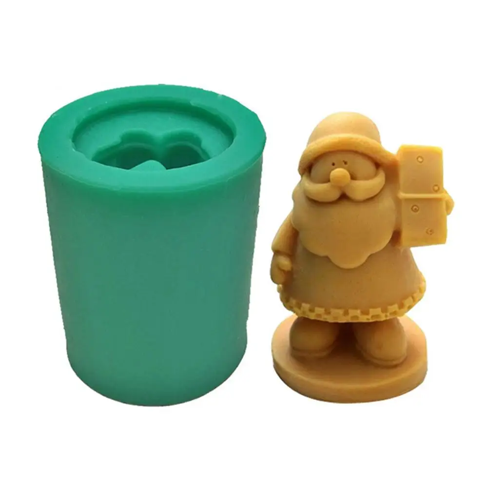 Santa Claus Chocolate Silicone Mold For Creative 3D Santa Claus Christmas Candle Soap Making Clay Cake Decoration Tools Moulds