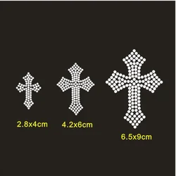 4pc/lot Heart cross Rhinestones  appliques hot fix iron on crystal transfers design hot fix rhinestone patches for shirt dress