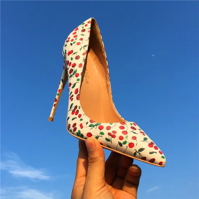 

Spring new color leather surface pointed shallow mouth stiletto single shoes banquet dress large size small size women's shoes