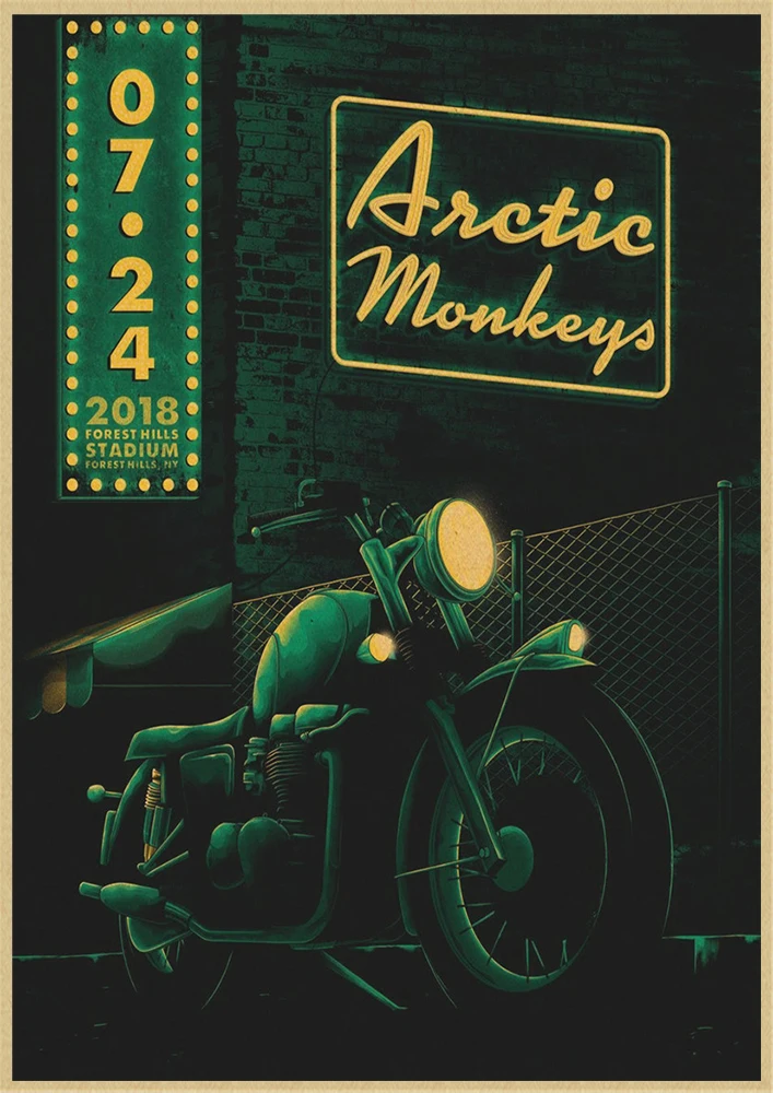 Arctic Monkeys Rock band Kraft Paper Paper Posters Wall Home Bar Posters Home Decor Home Decor wall sticker