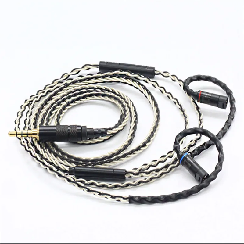 DIY kabel do słuchawek posrebrzany przewód z mikrofonem mmcx/0,78mm/IE80/A2DC/IM50