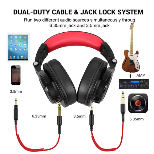 Imagen 2 del producto Oneodio-auriculares profesionales A71 para DJ, audífonos por encima de la oreja con cable y micrófono estéreo para monitoreo de grabación