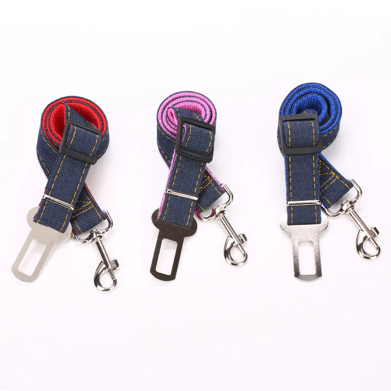 Camouflage Denim Pet Dog Car Safety Seat Belt Restraint Lead Travel Leash Adjustable Puppy Car Rope Pet Accessories Dog Supplies