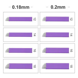 Extremely Thin 0.18mm/0.2mm Nano Tattoo Needle Blade 12/14/16/18 Flex Curved Microblading For Permanent Makeup Eyebrow Pen