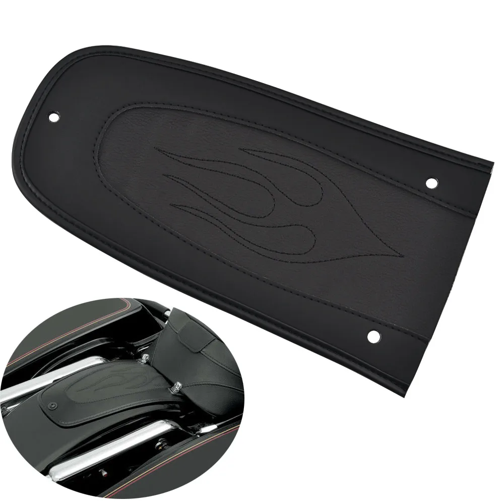 Motorcycle Flame Stitch Leather Rear Fender Bib Cover Pad For Harley Touring Electra Glide Road King 1996-2018 Accessories