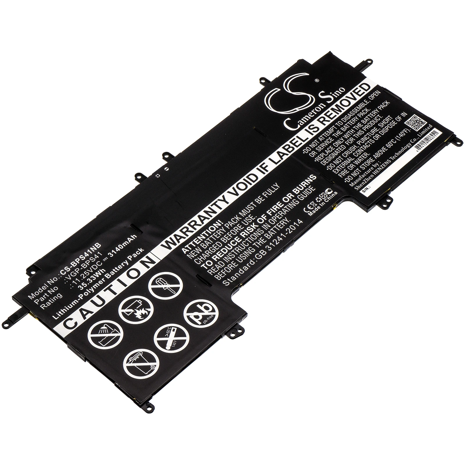 CS 3140MAh/35.33Wh แบตเตอรี่สำหรับ Sony SVF13N,SVF13N12CW,SVF13N13CXB,SVF13N17,SVF13N17PW/B,SVF13N17PXB,SVF13N27PW/B