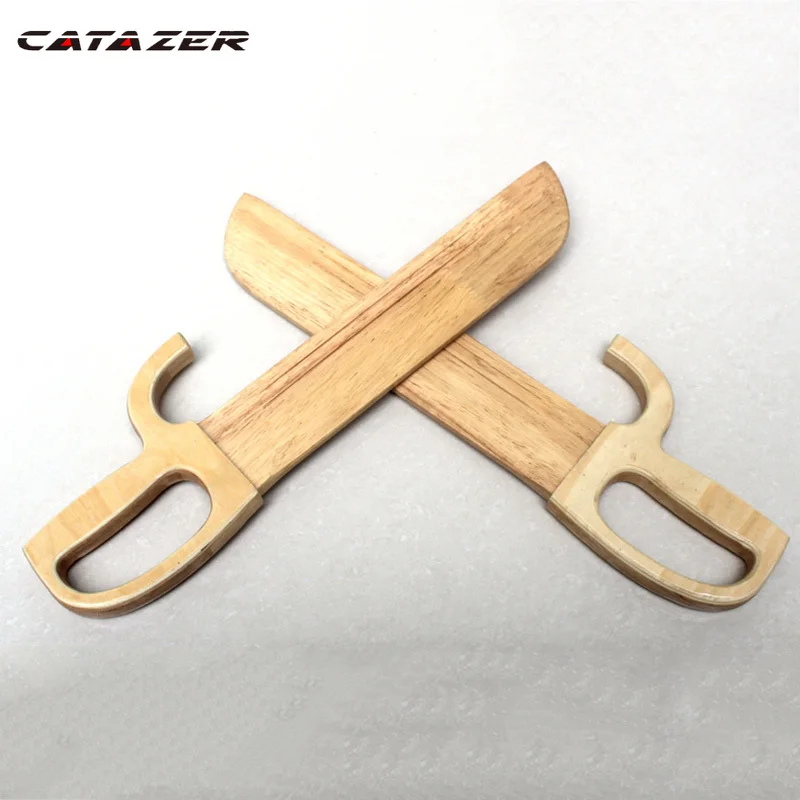 Catazer Kung Fu Wing Chun Wooden Boxing Butterfly Twin-knife Performance Primary Training Wooden Without Cutting Edge