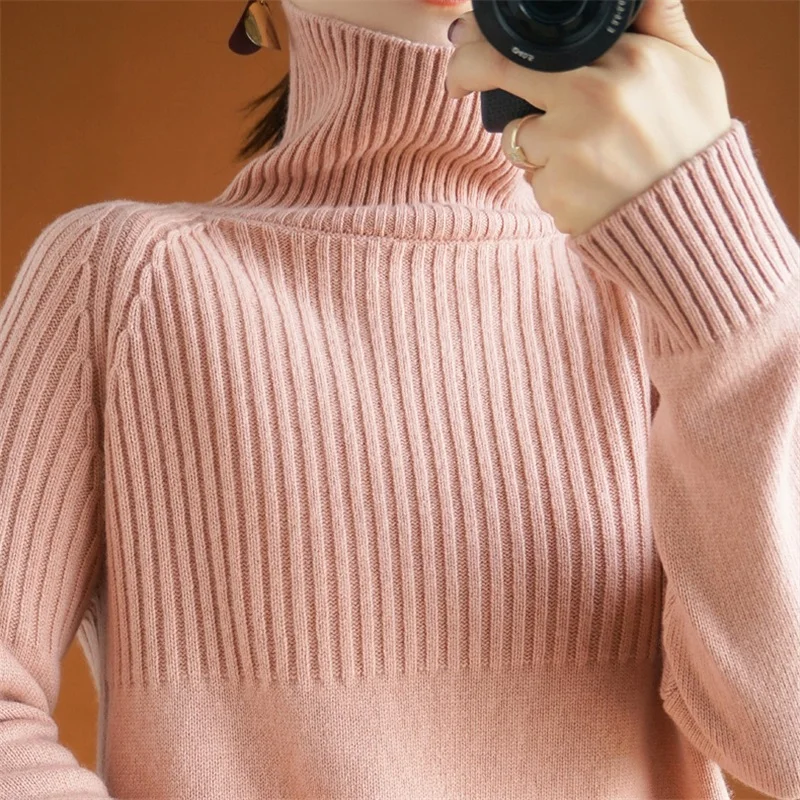 2020Autumn winter clothes Women New Cashmere Sweater Woman Knitted Sweater Fashion Turtleneck Women Loose Sweater Pullover Women