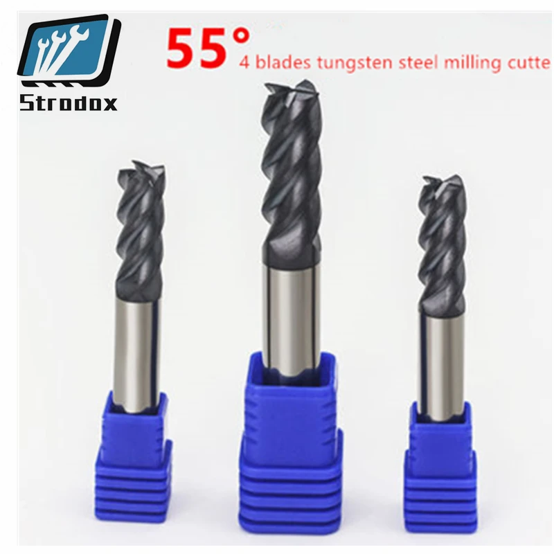 5 PCS 55 degree stainless steel special tungsten steel milling cutter titanium alloy milling cutter  1-2-3-4-5-6-8-10-12-20