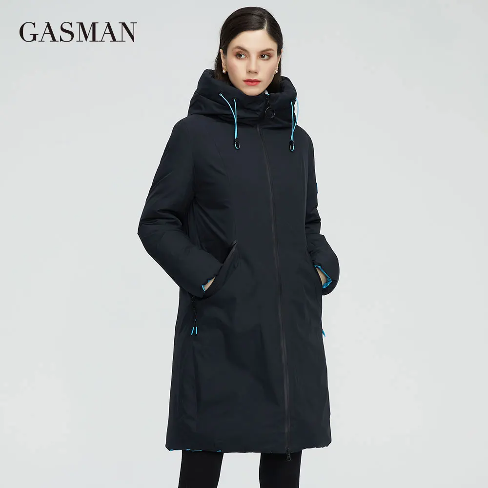 GASMAN-chaqueta con capucha para mujer, abrigo largo y grueso, Parka informal de alta calidad, para invierno, 2022