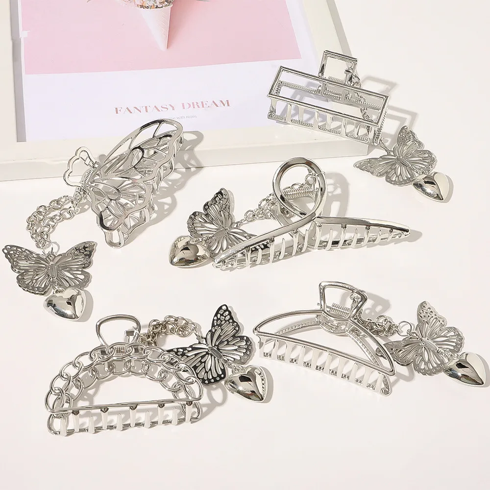 Nowe modne ładne wisiorek w kształcie kokardy geometryczne metalowe popularne stylowe klamra do włosów Barrette kobiety dziewczęta damskie akcesoria do włosów nakrycia głowy