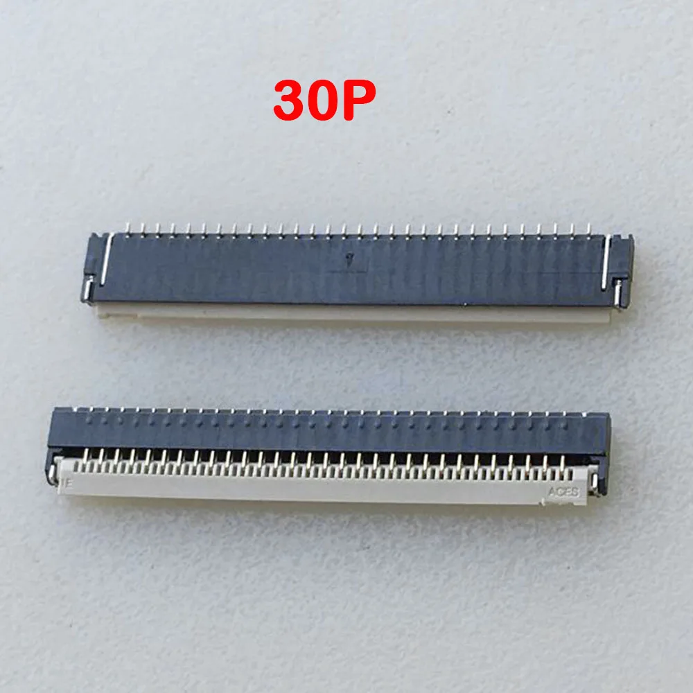 5-50 sztuk 30Pin z klapką gniazda FPC złącze płaskiego kabla 0.8mm 30p klapki typu złota przypinka FPC złącze wtykowe