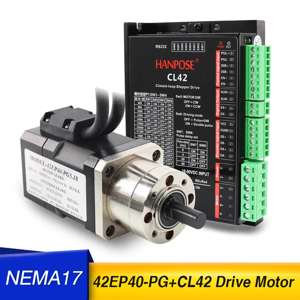 

Body length 42EP40-PG planetary transmission ratio 139-1 189-1+ encoder deceleration closed-loop + CL42 driver stepper motor