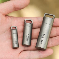 EDC Titanium Pill Cases Multifunctional Camping Equipment Titanium Seal Cabin Bacteriostatic Waterproof Non-toxic Drug Cases