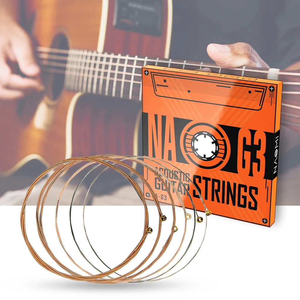 

NAOMI Guitar Strings Set 6 Strings E B G D A E Steel Core Phosphor Bronze Coating For Acoustic Guitar Guitarist Favourite