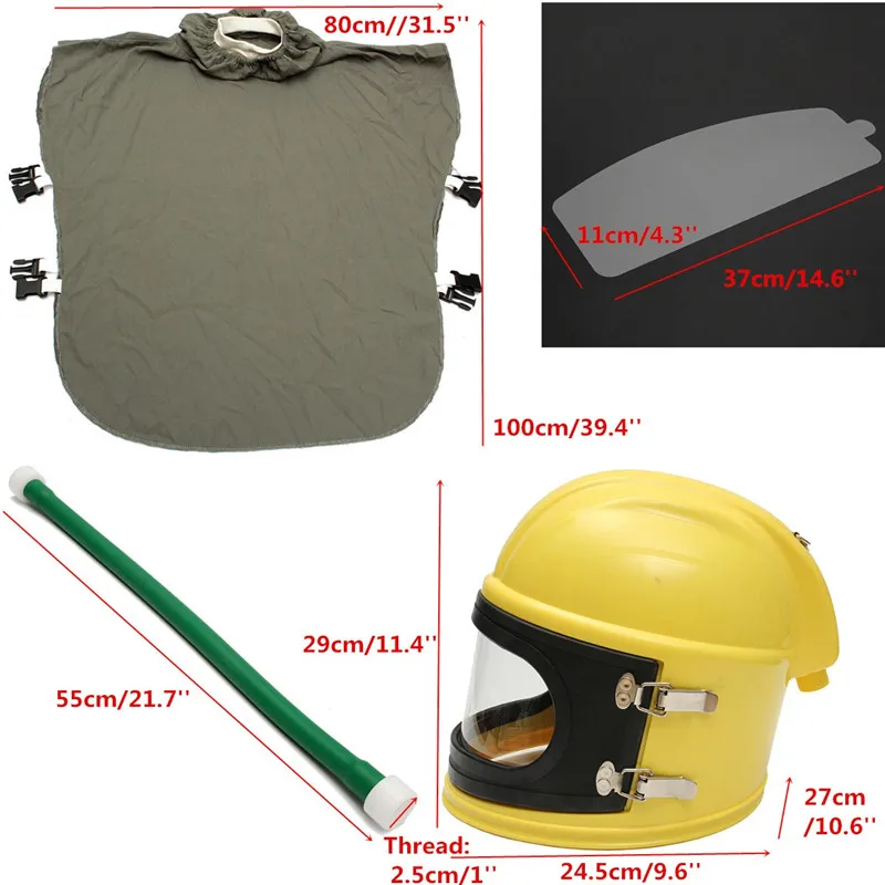 HOLDWIN High quality ABS Sandblasting helmet sandblaster hood with Tank filter Thermostat