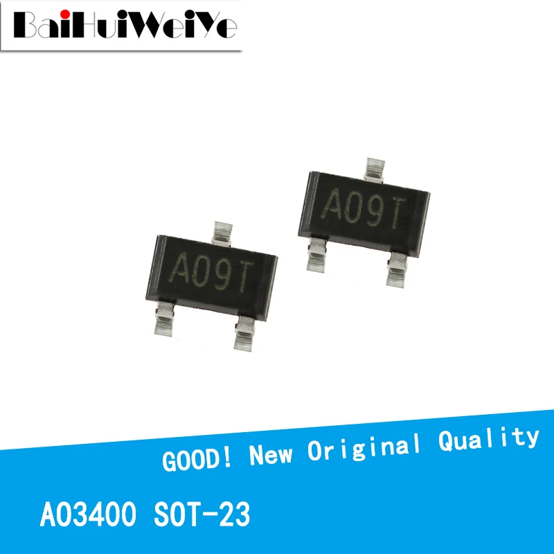 50PCS/LOT AO3400 SOT23 AO3400A SOT-23 A09T SOT23-3 SMD New and Original IC Chipset  MOSFET MOSFT