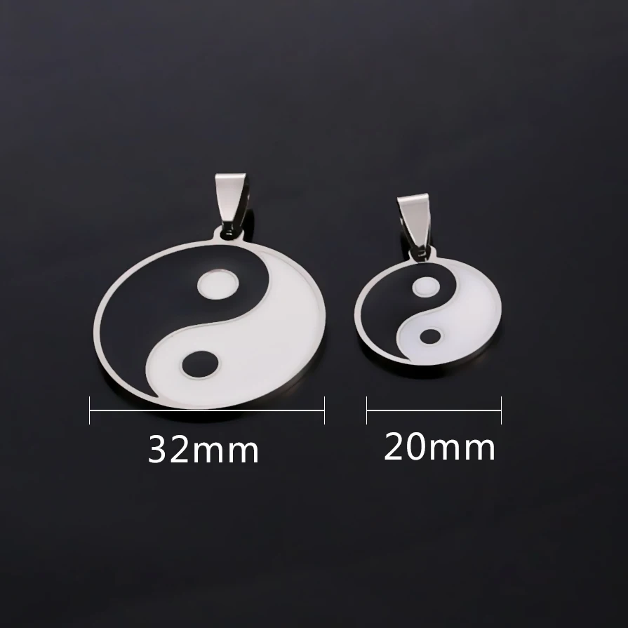 Stainless Steel Enamel dripping Tai Chi Pendant Charms DIY Bracelet Necklace Finding Jewelry Making Accessories
