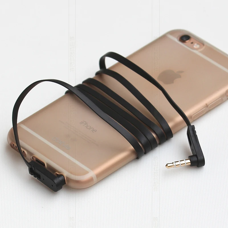 3.5mm złącze Mini Jack proste-prawostronne 90 stopni Stereo Audio kabel przewodzący Adapter 1m płaska linia