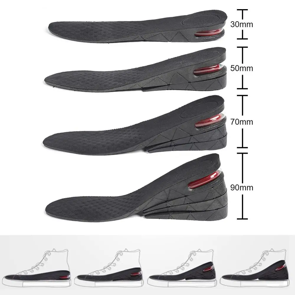 3-9cm Height Increase Insole Cushion Unisex Height Lift Adjustable Cut Women Men Lift Shoe Heel Insert Pad