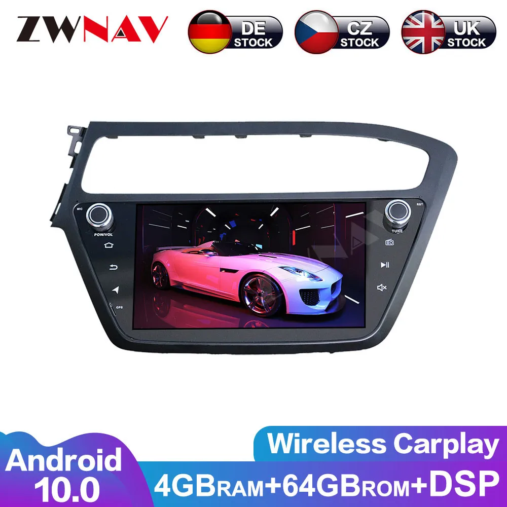 Android 10.0 4+64G DSP Radio Car No DVD Player GPS navigation For HYUNDAI I20 2018 2019 Left Driving Multimedia Tape Recorder