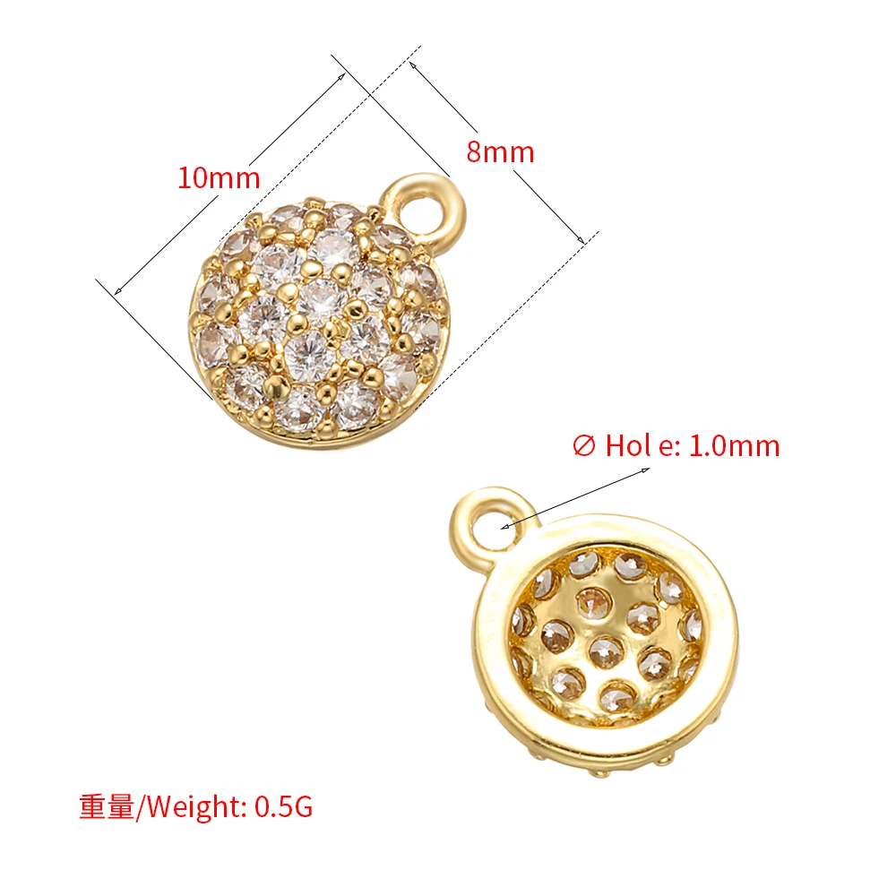 3pcs/lot, Brass Round Crystal Hollow Pendant for Women Necklace Earrings Jewelry Accessories Making Findings Model: VD554,