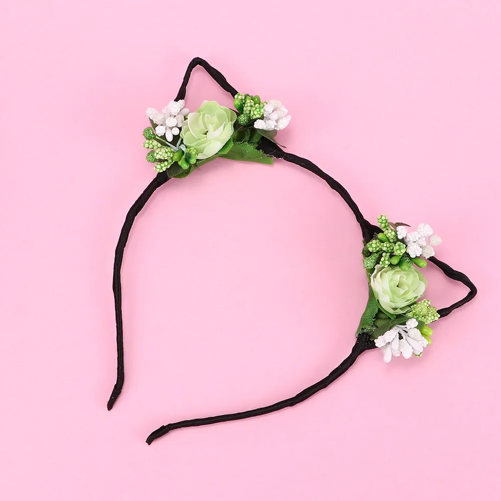 1pc Lovely Hair Hoop Headwear Fashion Children Girls Cute Rose Flower Cloth Headband Cat Ear Headband Hair Bands