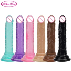 Man Nuo Mini Dildo for Women Strapon Sex Toys TPE Realistic Dildo For Anal Big Dick Jelly Penis With suction cup Adult Toys Shop