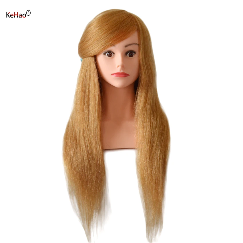 Mannequin Head With Shoulder 24inch 100% Natural Real Hair Training Head Can Paint Curl Twist to Make Hairstyle Doll head