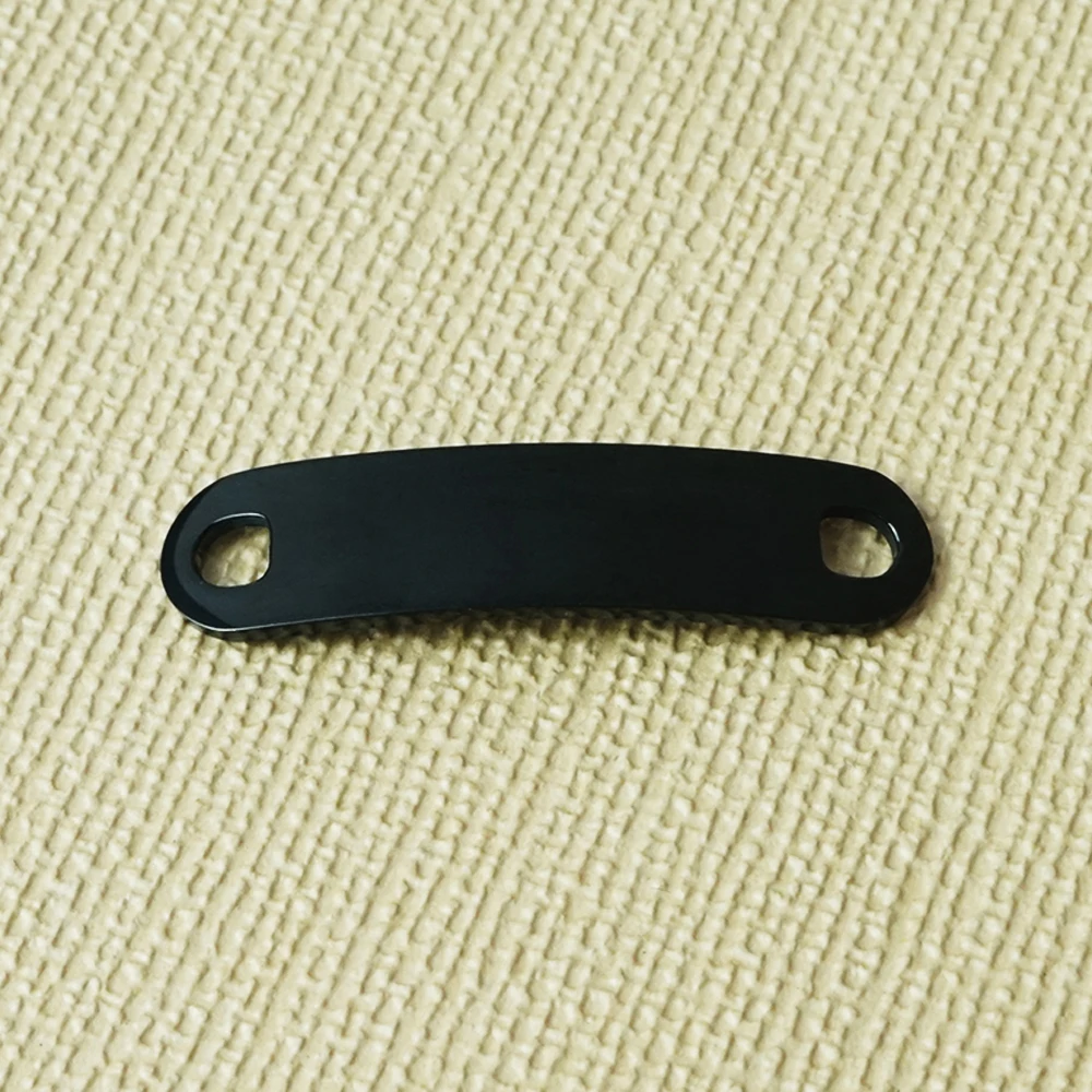 MaiLun 20 Stück 8 x 30 mm Edelstahl-Verbinder, lasergravierte kursive Platten, gravierbare Armband-Anschlüsse, Lochgröße 3 x 3,5 mm – Detail 2