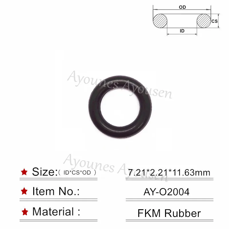 

100pieces top quality for honda fuel injector repair kits rubber orings 7.21*2.21mm for AY-O2004