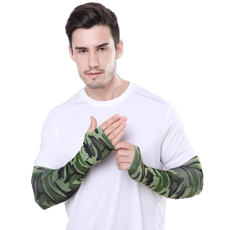 Wholesale Adult's Cooling Arm Sleeves Long Fingerless Gloves Anti-Slip Sun Protection Arm Sleeves