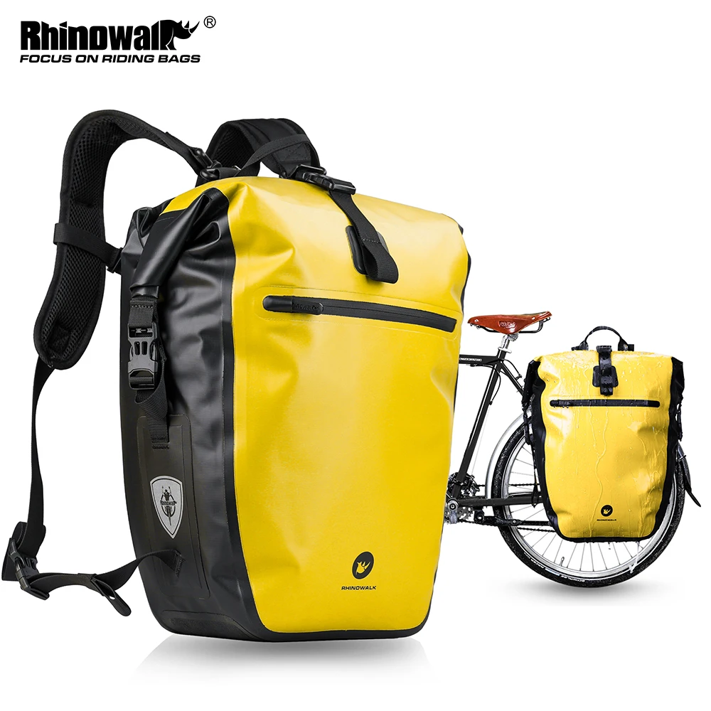 Rhinowalk Fully Waterproof Bike Bag 27l-30l High Bicycle Bag&pannier Capacity Multifunctional Rear Rack Pannier Bag Cycling Bags