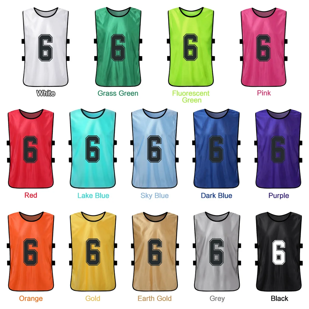 6/12PCS Adults Kids Training VestsQuick Drying Basketball Football Jerseys Soccer Vest Pinnies Practice Team Sports  Vest Team