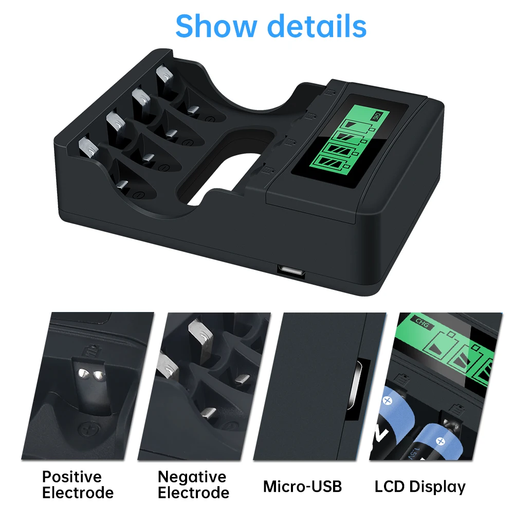 Batteria ricaricabile aa da 1,5 V 3400 MWh Batteria al litio agli ioni di litio aa 1,5 V + 4 slot Caricatore USB per batteria al litio aa aaa 1,5 V