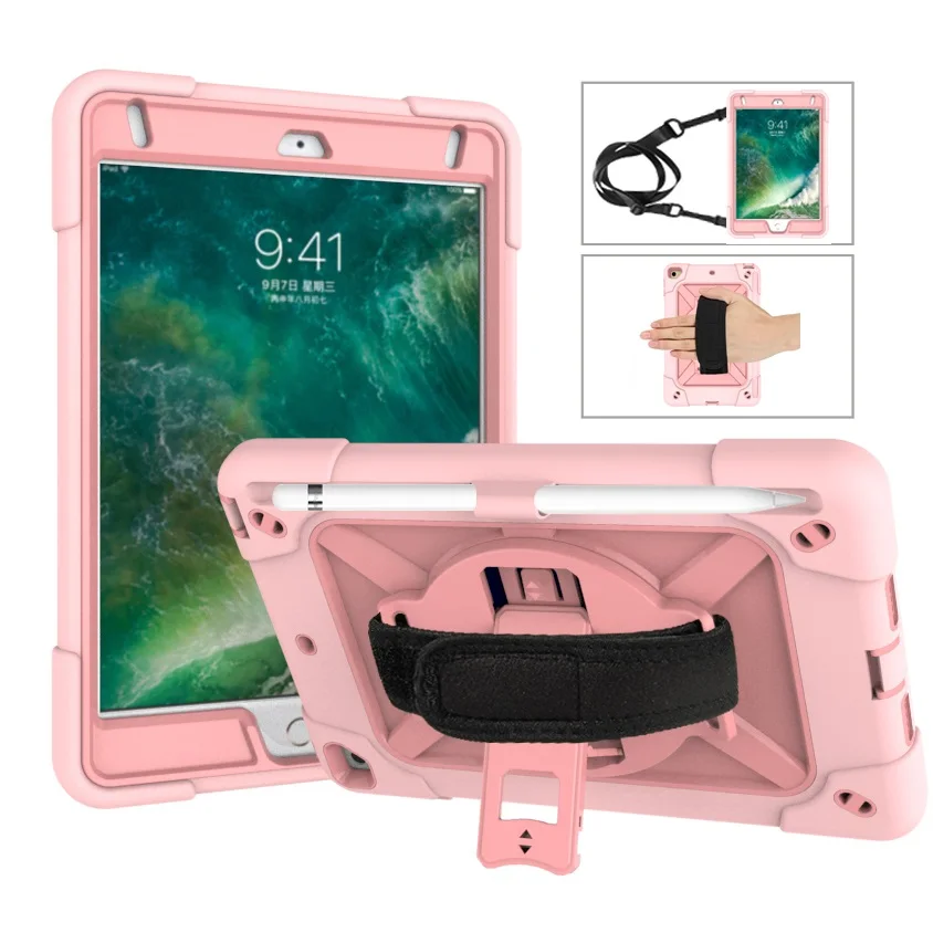 

Armor Heavy Duty Case for ipad Mini 4 5 Tablet Stand with Shoulder Strap Funda Capa for A1535 A1550 A2133 A2126 A2125 Cover case