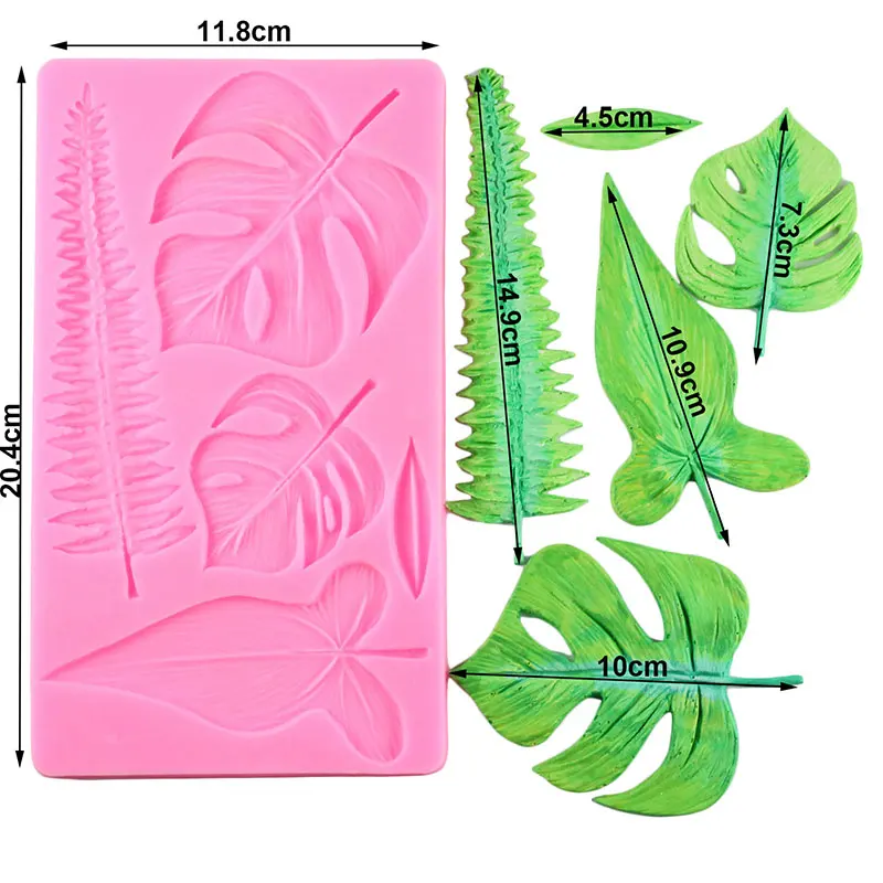 Tree Leaf Cake Border Silicone Mold Leaves Fondant Cake Decorating Tools DIY Cupcake Baking Candy Clay Chocolate Gumpaste Moulds