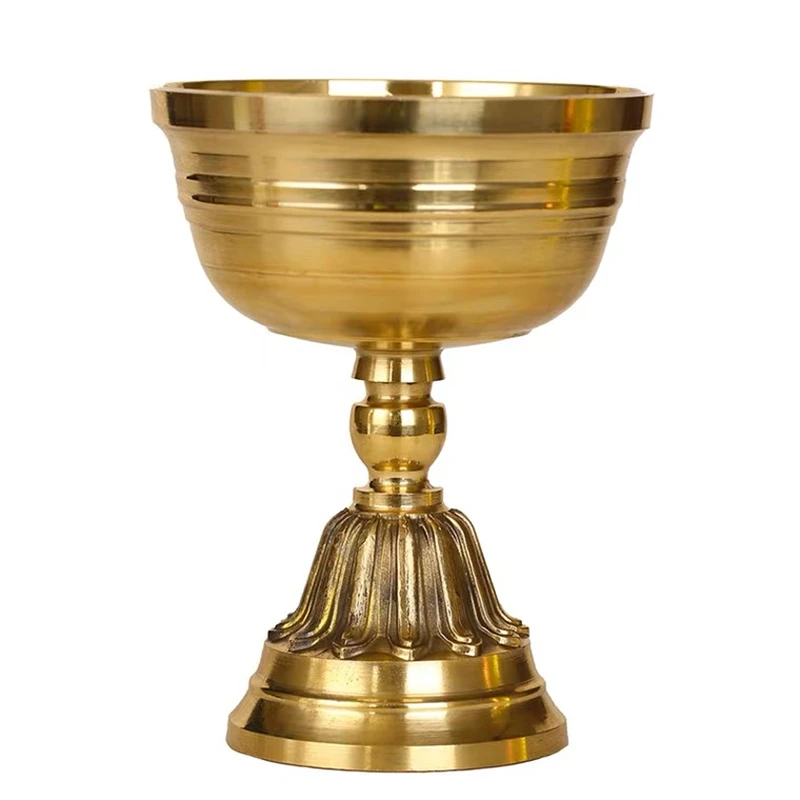 

Embossed Brass Buddhist Candle Cup Collection Romantic Golden Big Small Candlestick Tibetan Wedding Dinner Home Table Decoration