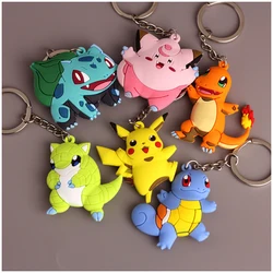 Anime Pokemon brelok wisiorek Pokmon Toy Pikachu brelok pcv figurki Pokemon wisiorek silikonowy Psyduck Charmander Key Ring