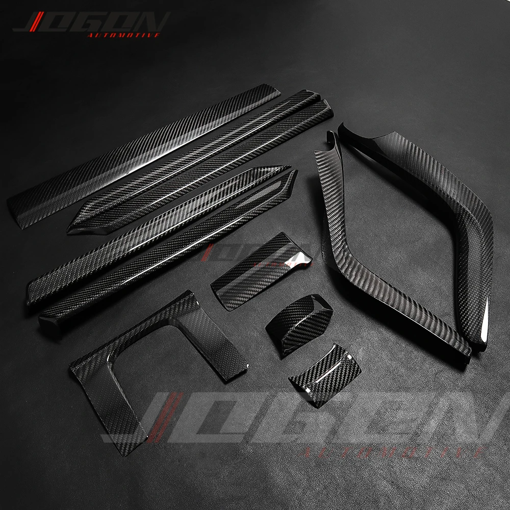 Carbon Fiber Car Interior Central Console Gear Shift Frame Door Panel Trim For Civic MK X MK10 2017 2018 2019 2020