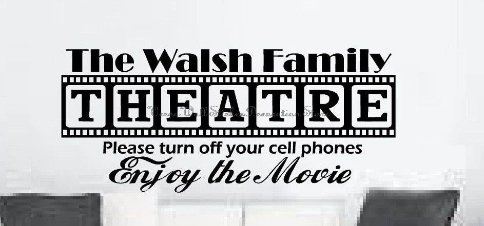 Cinema Personality Slogan Wall Stickers Home Theater Bedroom Living Room Movie Lovers Home Decoration Vinyl Decal Gift XJ6