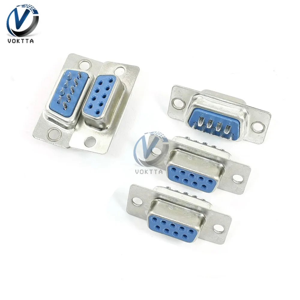 10PCS RS232 DB9 Connector Serial VGA 9 Pin Female 2 Rows Solder Type Plug D-SUB Male Plug Socket Connector