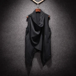 Personalized vest stylist black summer Korean sleeveless fashionable men's coat