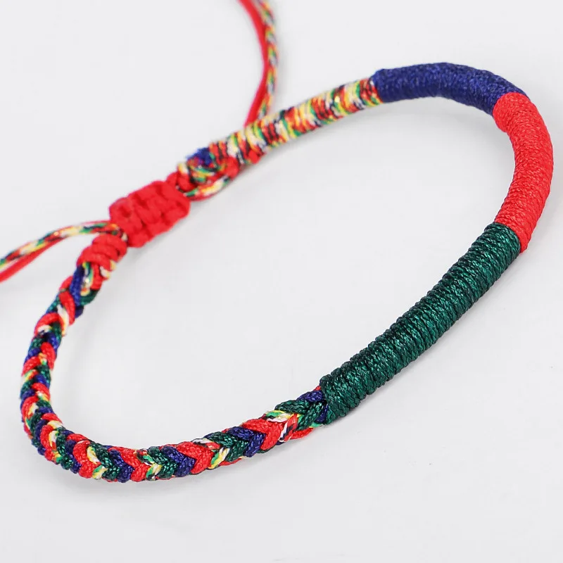 Tibetan Buddhist Handmade Waterproof Woven Wax Thread Wrap Bracelet For Men And Women Friendship Rope Knot Bracelet