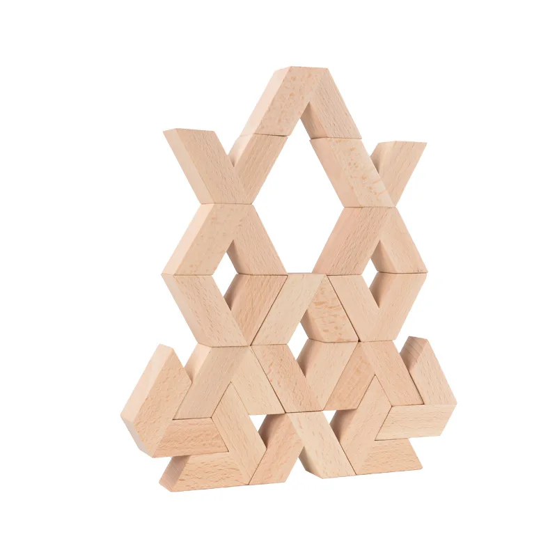 Wooden 16pc Varius Building Blocks Stacking Game Toys For Children Early Educational Learning